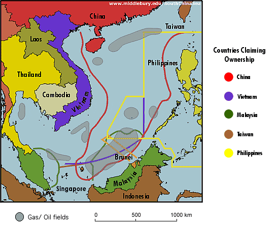 Mapa del petróleo y gas en Asia